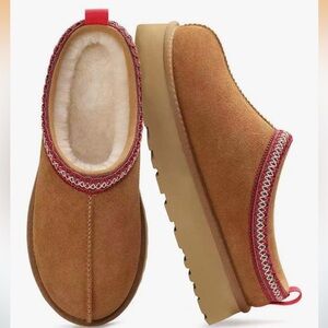 Women's Slippers Platform Short Mini Ankle Boot Fur Fleece Lined House slippers